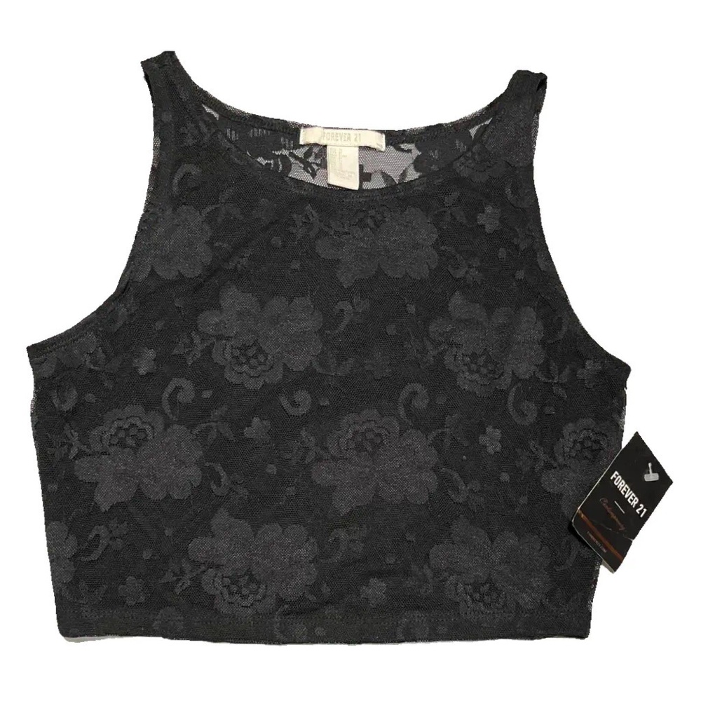 Forever 21 NWT lace high neck cropped sleeveless dress top size XS
